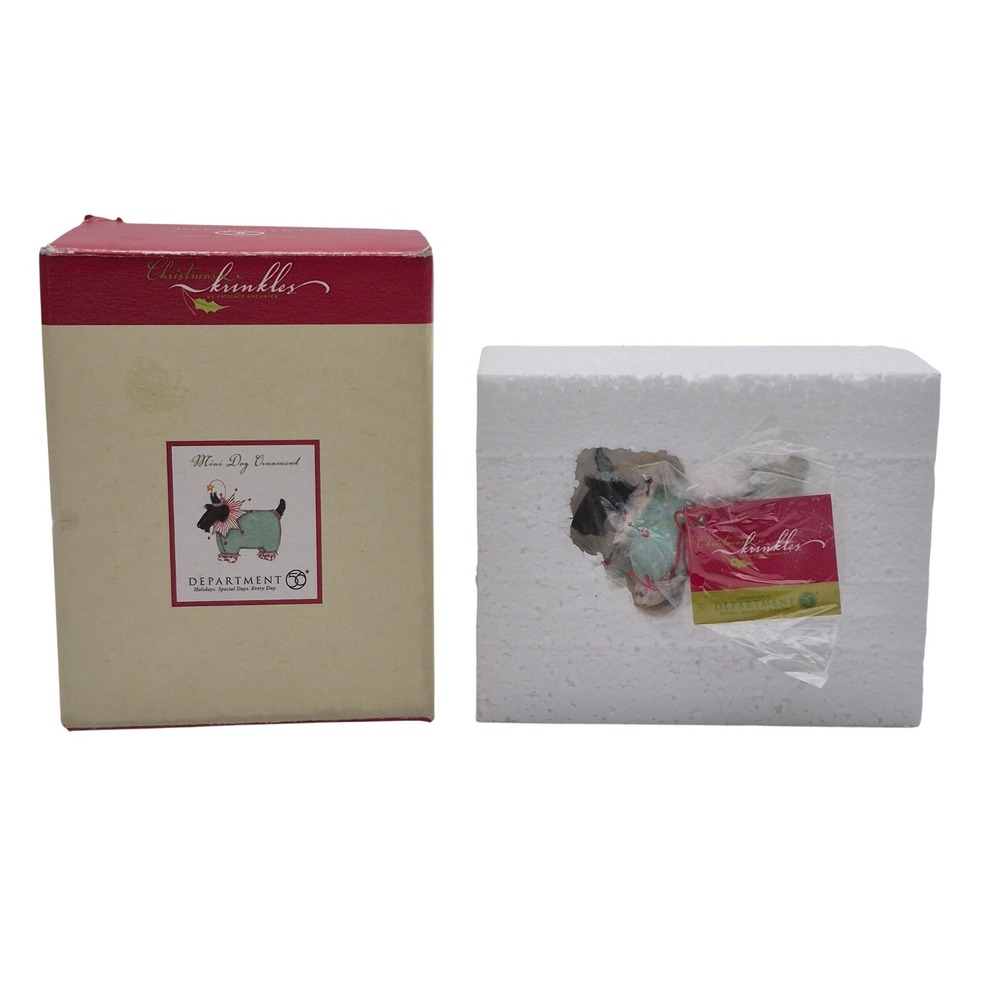 Department 56 Mini black Scottish Terrier Dog Ornament by Patience Brewster